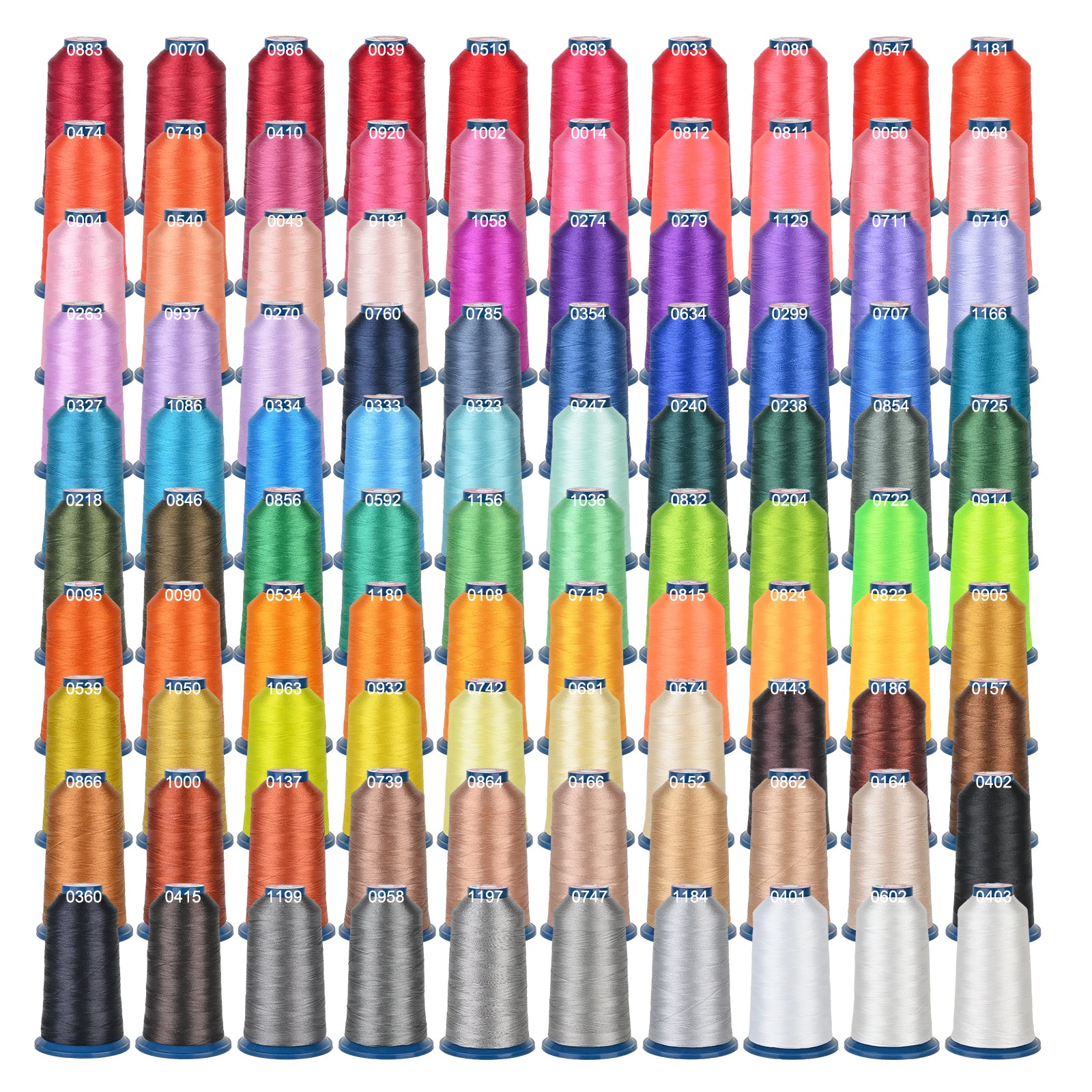 PooLin Polyester Embroidery Thread Set 100 Colors 4000m 108D/2 40WT