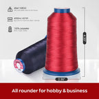 PooLin Christmas Embroidery Thread Set, 15 Colors, 4000m 108D/2 40WT Polyester Thread