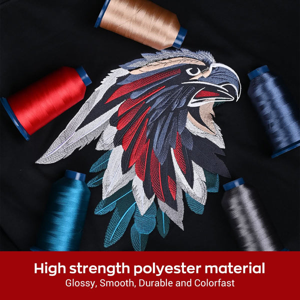 4000m*60rolls*4 colors Black White Red Grey Richword 108D/2 40wt Polyester Embroidery Thread
