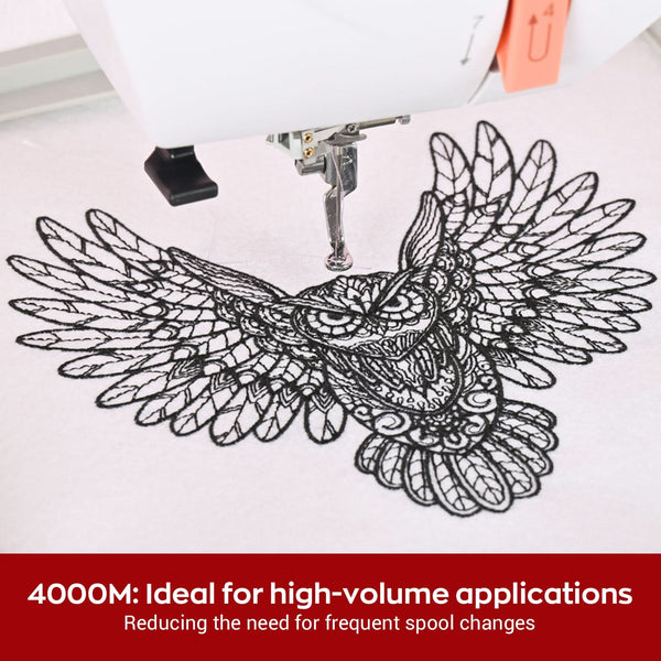 4000m*60rolls*4 colors Black White Red Grey Richword 108D/2 40wt Polyester Embroidery Thread