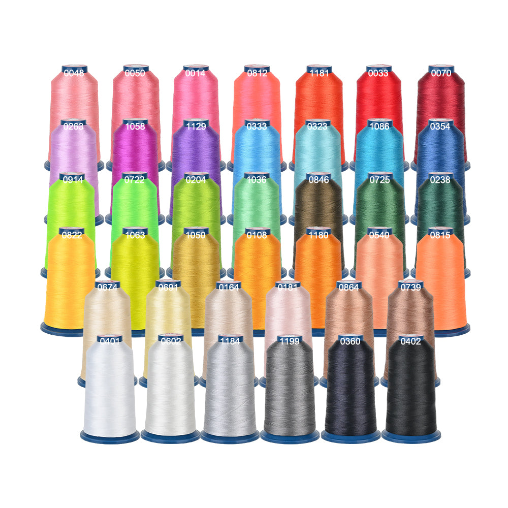 PooLin Polyester Embroidery Thread Set 40 Colors 4000m 108D/2 40WT