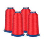 PooLin Polyester Embroidery Thread Set 4-Pack Red 33 4000m 108D/2 40WT