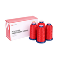 PooLin Polyester Embroidery Thread Set 4-Pack Red 33 4000m 108D/2 40WT