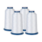 PooLin Polyester Embroidery Thread Set 4-Pack White 401 4000m 108D/2 40WT