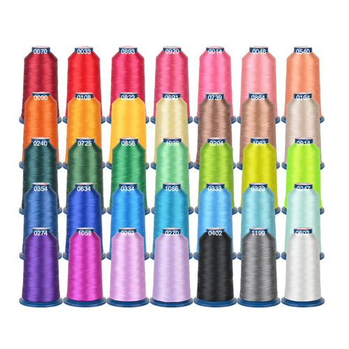 PooLin Polyester Embroidery Thread Set 60 Colors 4000m 108D/2 40WT