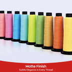 PooLin Matte Embroidery Thread Set 20 Colors 2500m 120D/2 40WT Embroidery Thread