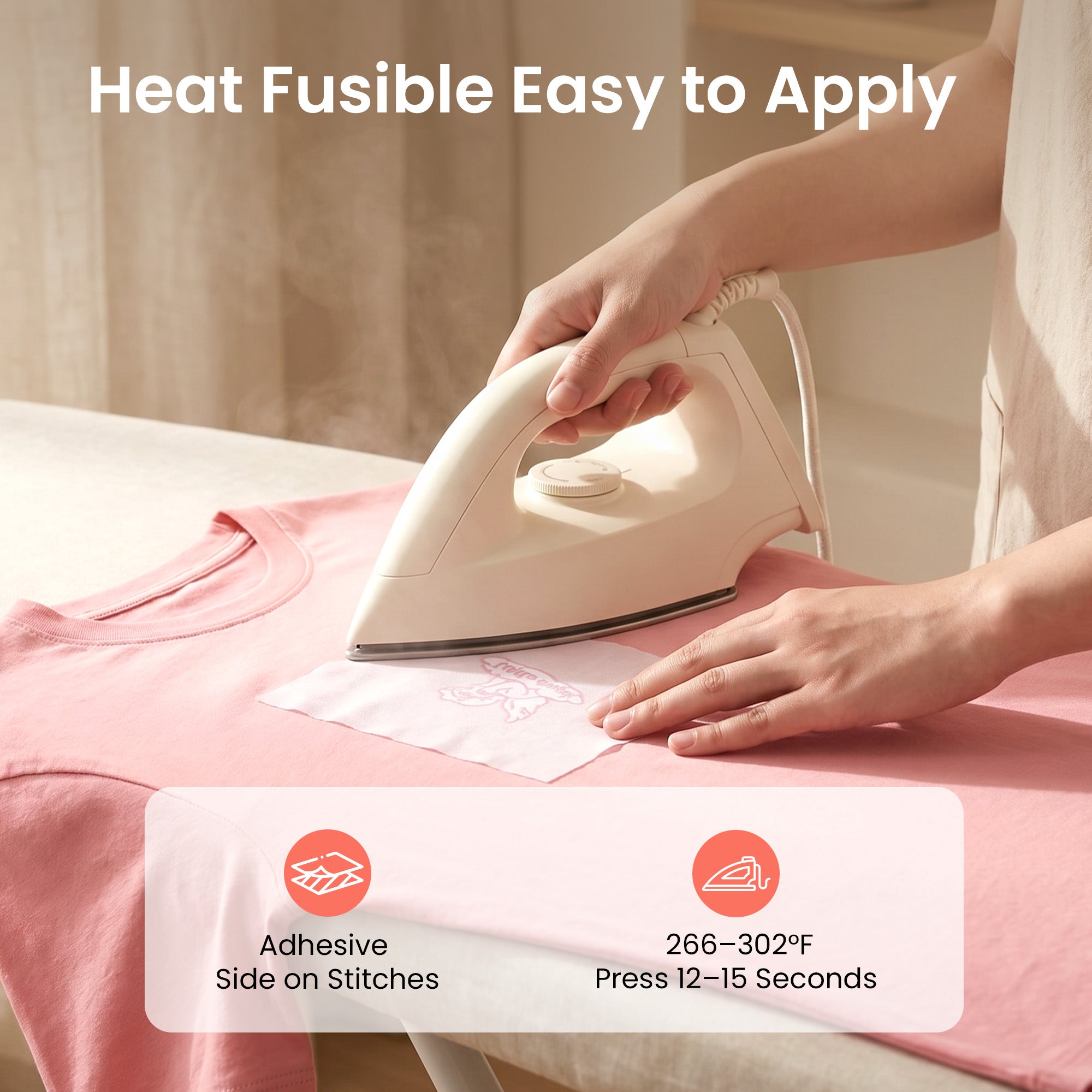 PooLin Soft Stitch Cover Heat Fusible Skin-Friendly Lightweight Embroidery Backing Stabilizer