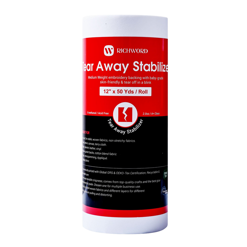 Tear Away Embroidery Machine Stabilizer Backing Roll Package 2.0oz 12in*50Yards*1pc