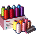 PooLin Embroidery Thread Set 15 Colors 4000m 108D/2 40WT Polyester Thread