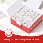 Prewound Embroidery Bobbins – Style L, 75D/2 (60WT), White, Paper Sides, 144 Pcs