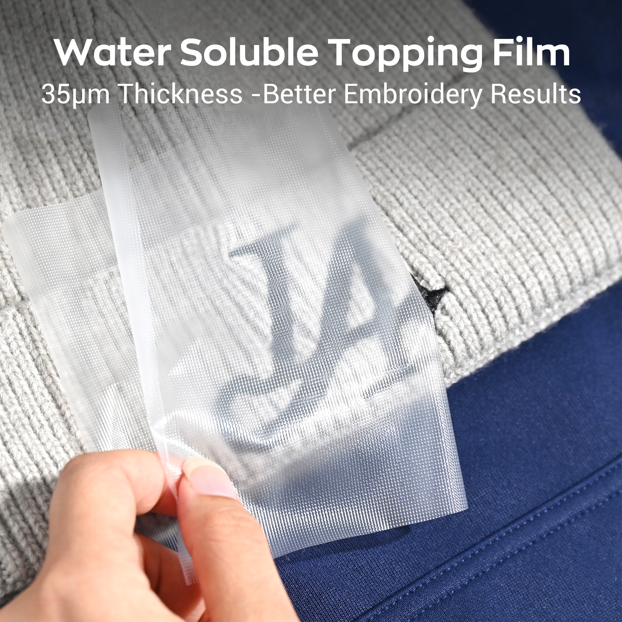 PooLin Wash Away Water Soluble Embroidery Topping Film Roll 12in x 25Yards 35μm 1pc