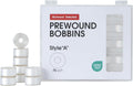 Poolin Prewound Bobbins Richword Selected White 25pcs Size A Bobbins, Plastic Sided, 70D/2(60WT) Polyester Bobbin Thread for Single Needle Embroidery and Sewing Machine