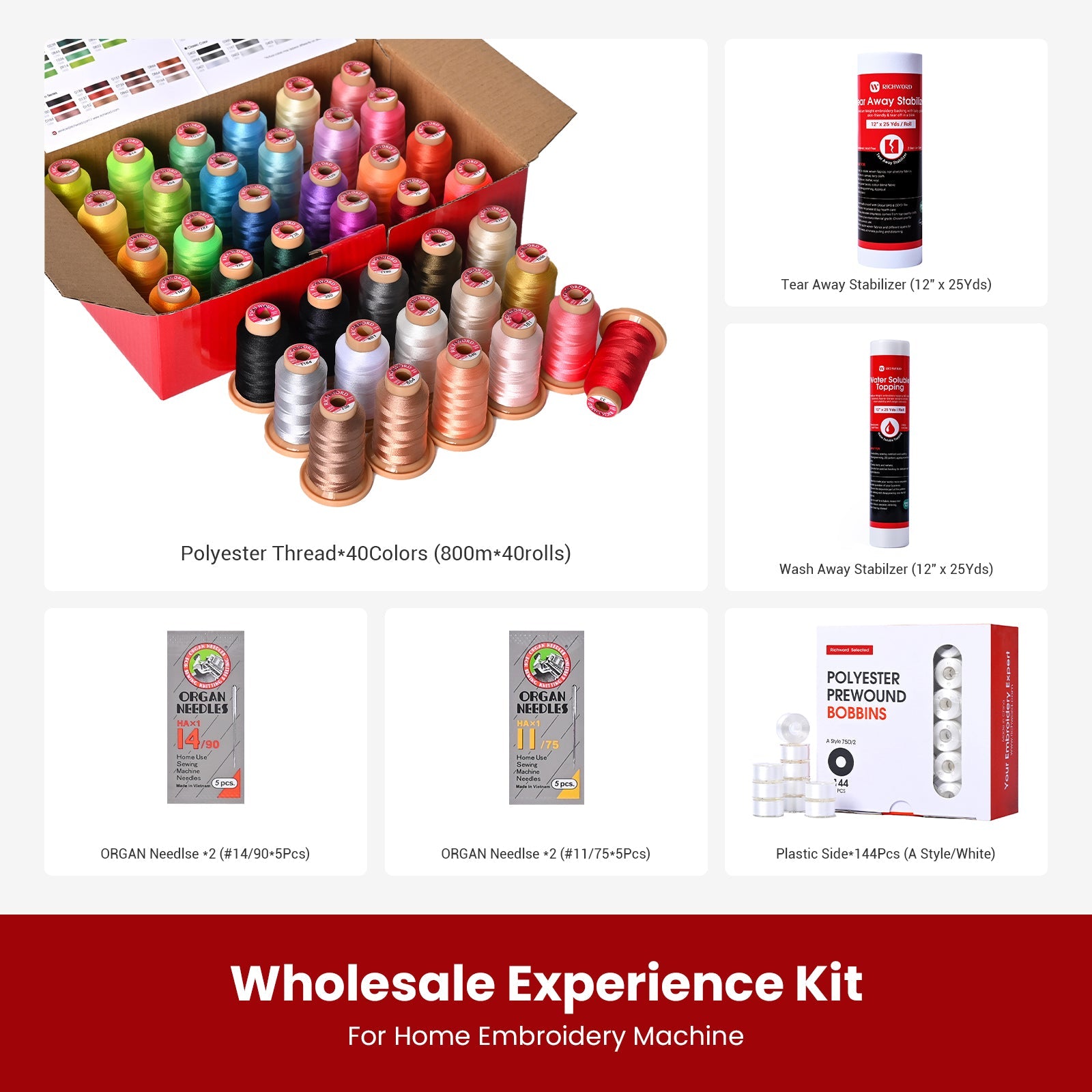 Embroidery Accessories Starter Kit（For single needle embroidery machine）