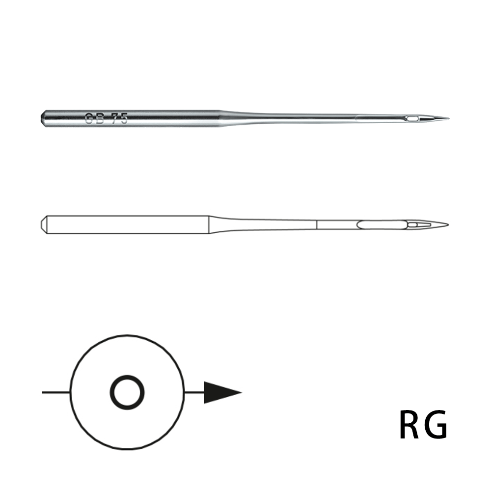 GROZ DB×K5 RG Nm80/12 Round Shank Embroidery Needle for Industrial Embroidery Machine 10packs