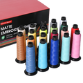 PooLin Matte Embroidery Thread Set, 20 Colors, 20 Rolls, 2500m 120D/2 40WT Polyester Thread