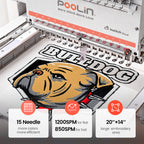 PooLin EOX Commercial Flagship Embroidery Machine –  15 Needles, Large 350mm×500mm Embroidery Area