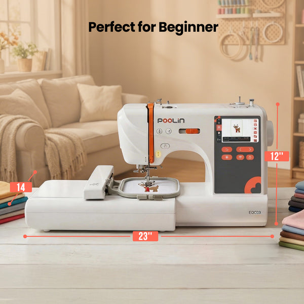 PooLin EOC03 Affordable Entry-Level Automatic Embroidery Machine for Beginners