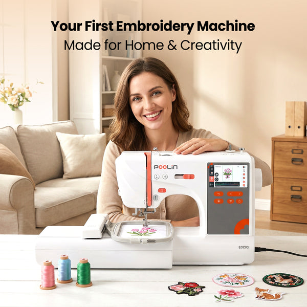 PooLin EOC03 Affordable Entry-Level Automatic Embroidery Machine for Beginners