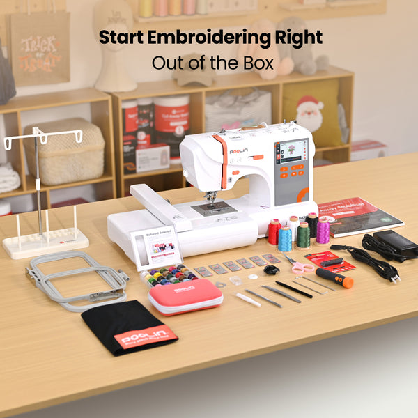 PooLin EOC03 Affordable Entry-Level Automatic Embroidery Machine for Beginners