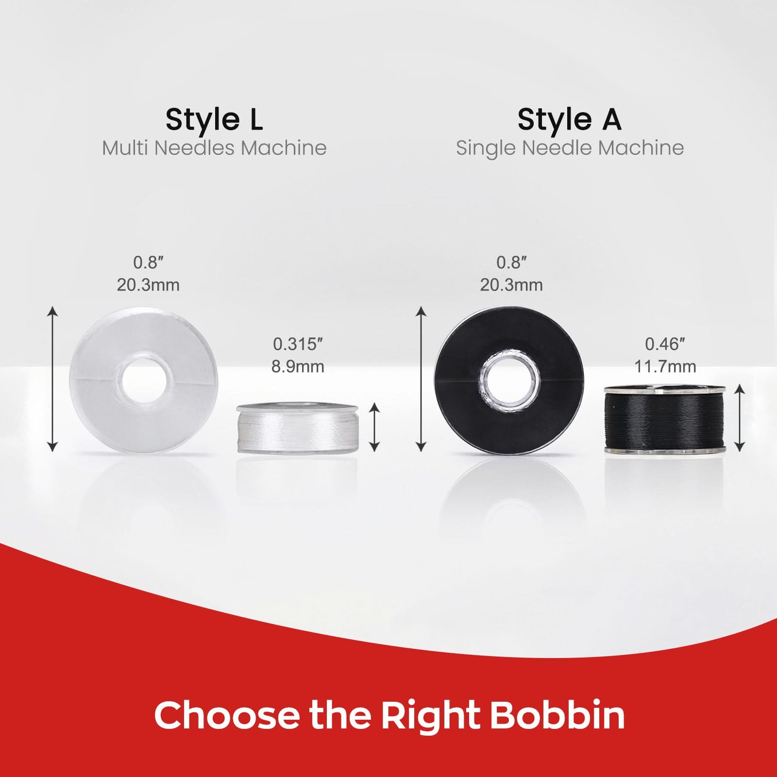 Prewound Embroidery Bobbins – Style L, 75D/2 (60WT), Black, Plastic Sides, 144 Pcs