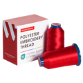 PooLin Polyester Embroidery Thread Set 2 Rolls Red 4000m 40WT 4374Y