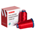 PooLin Polyester Embroidery Thread Set 2 Rolls Red 4000m 40WT 4374Y