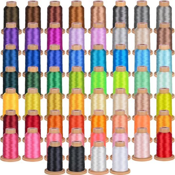 PooLin Embroidery Thread Set 60 Colors 800m 108D/2 40WT Polyester Thread